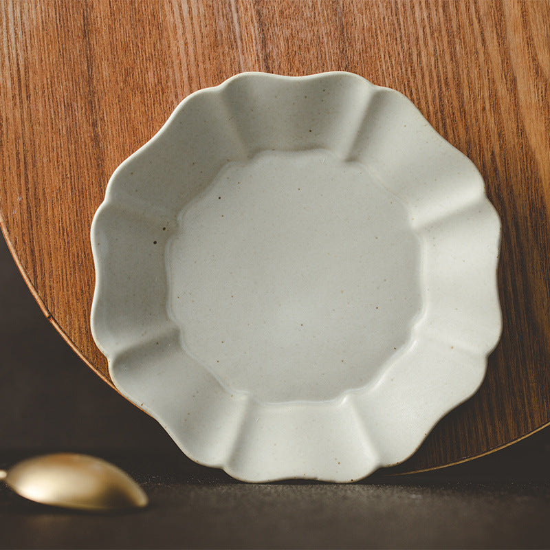 Handmade Crabapple Petal Ceramic Plate 6" | Japanese Style Jingdezhen Stoneware Dish