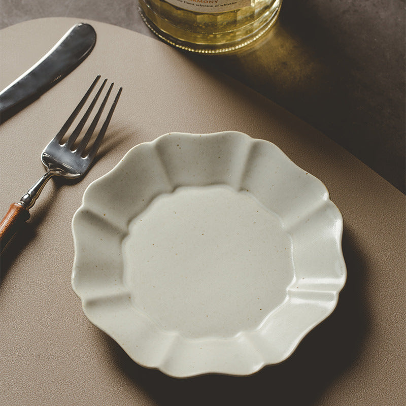 Handmade Crabapple Petal Ceramic Plate 6" | Japanese Style Jingdezhen Stoneware Dish