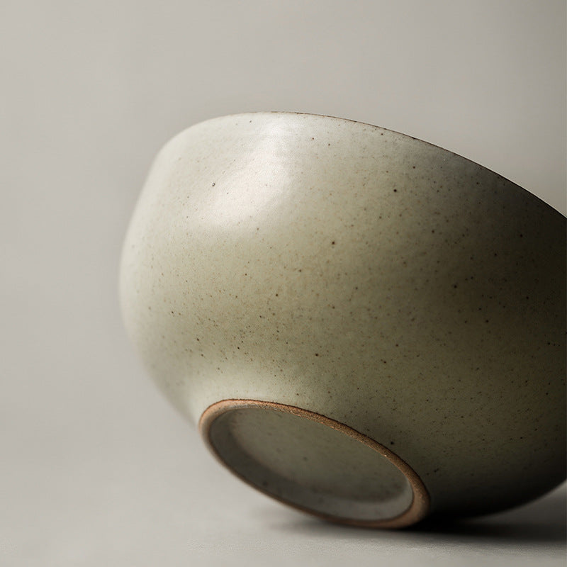 Handmade Stoneware Rice Bowl | Japanese Retro Green Shadow 4.5" | Jingdezhen Ceramic