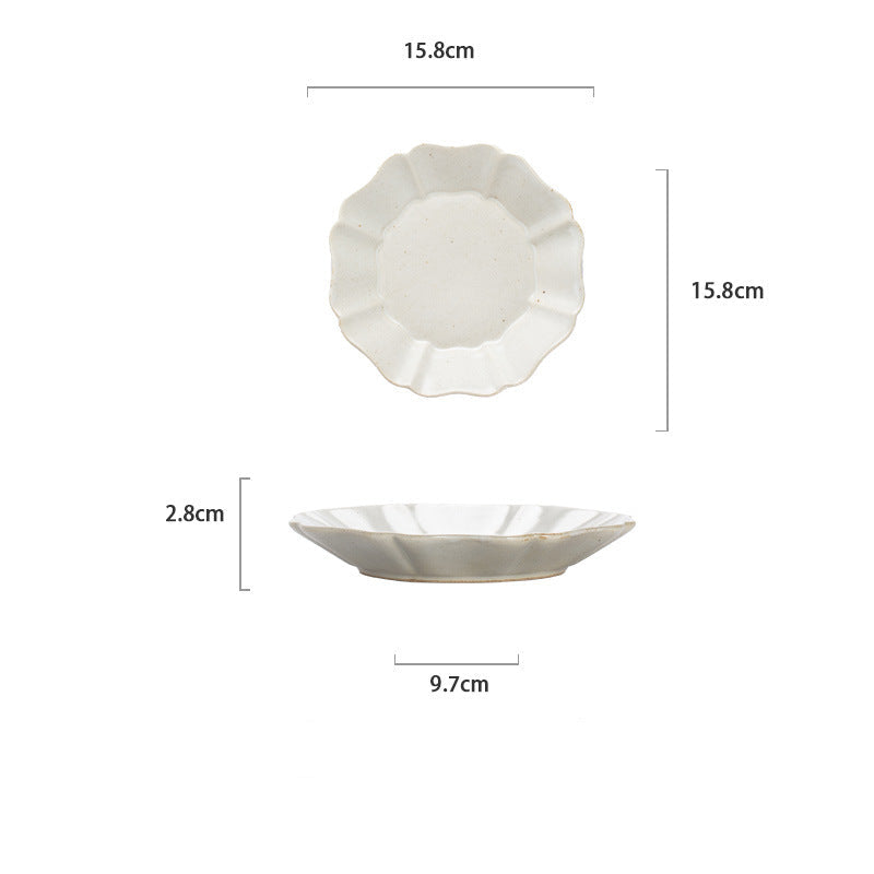 Handmade Crabapple Petal Ceramic Plate 6" | Japanese Style Jingdezhen Stoneware Dish