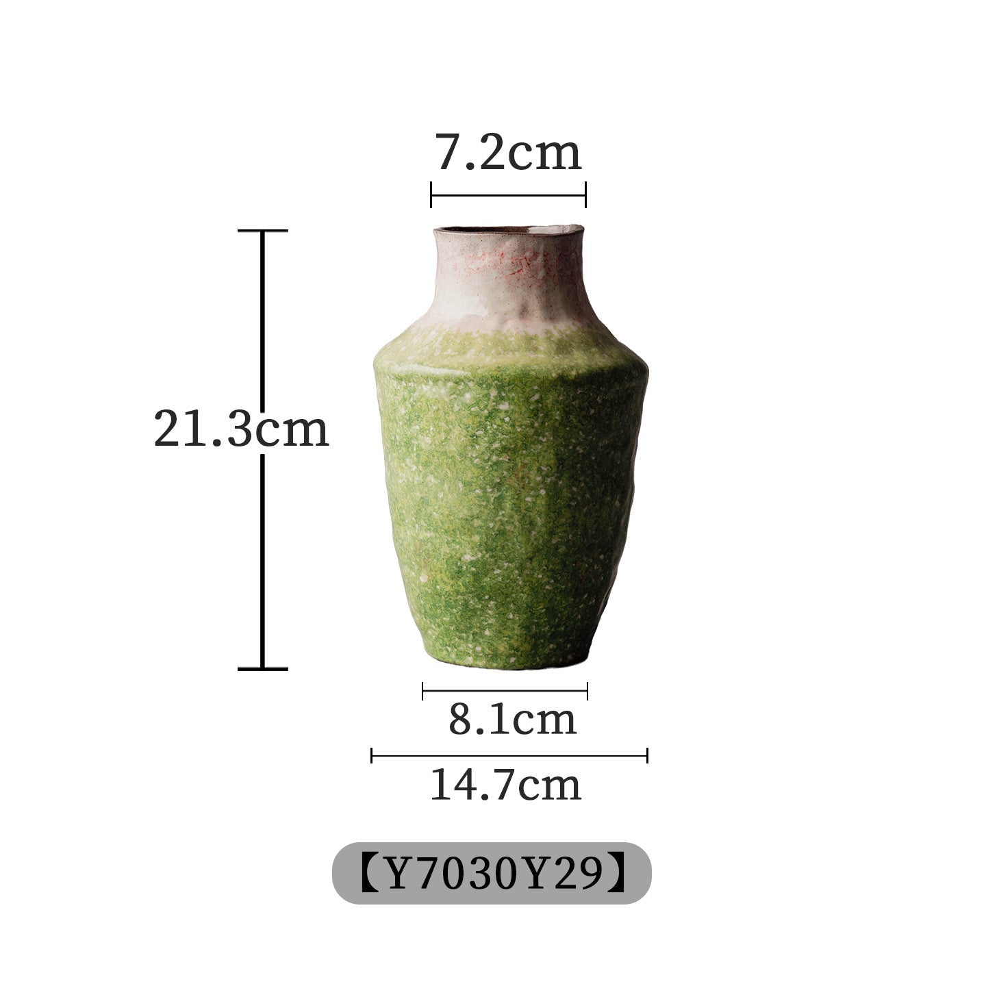 Handmade Ceramic Vase | Japanese Retro Green Glaze | Dried Flower & Hydroponic Home Décor