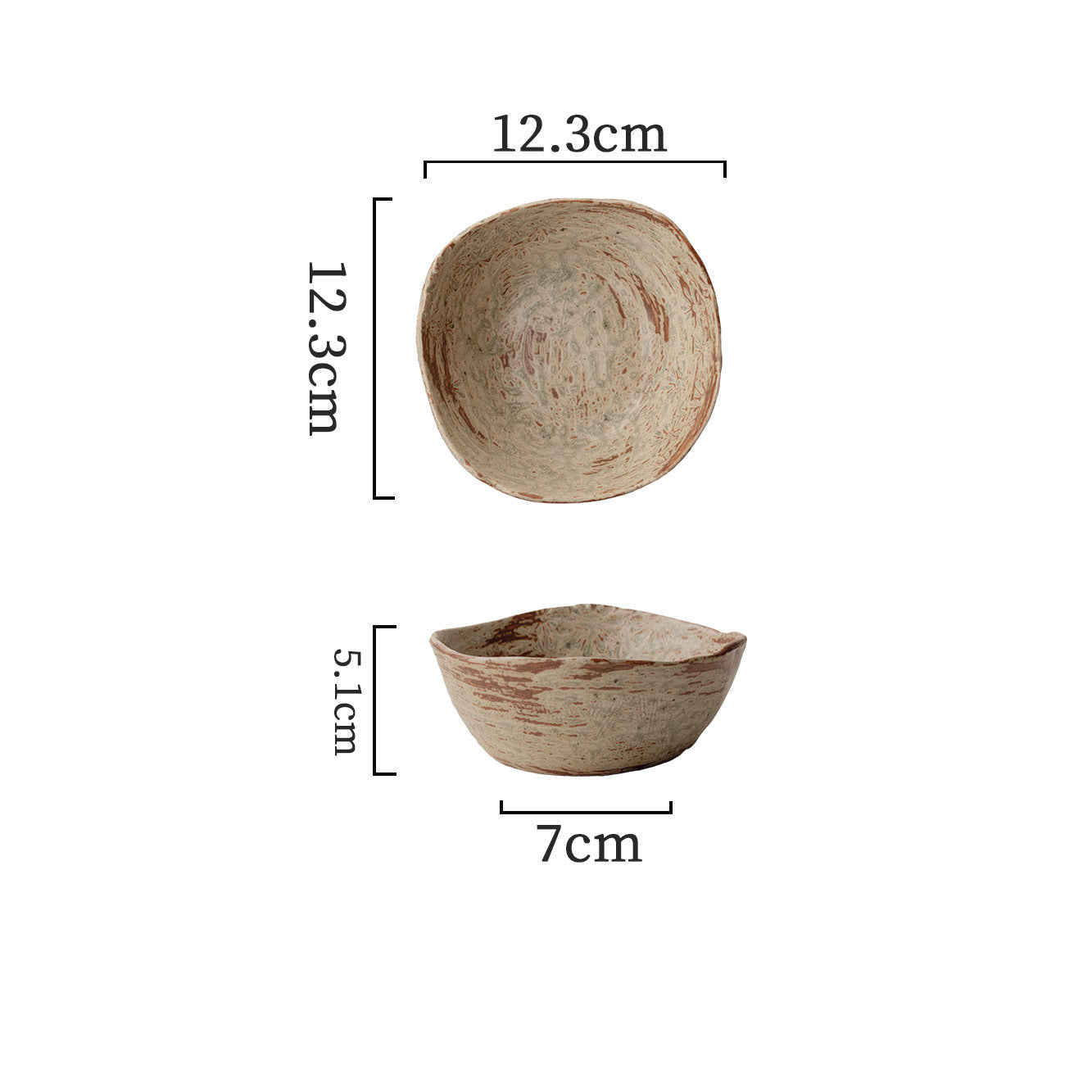 Handmade Chrysanthemum Irregular Stoneware Rice Bowl 4.3" | Japanese Retro Ceramic | 3 Colors