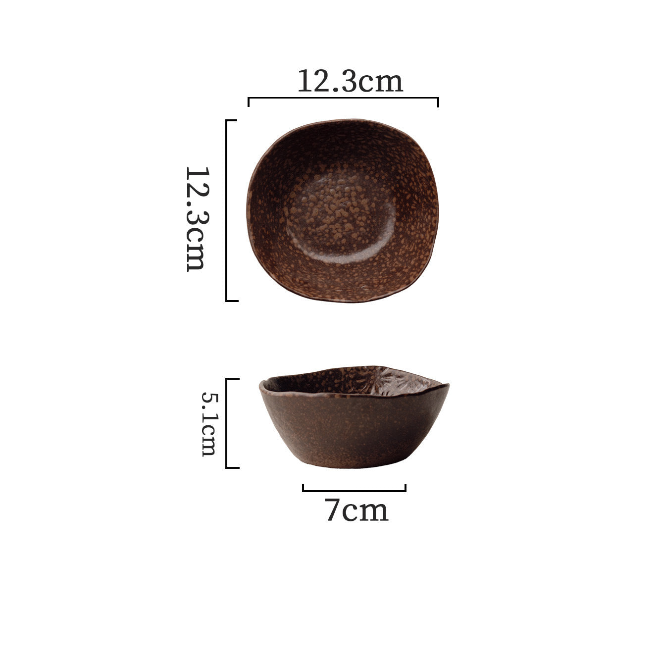 Handmade Chrysanthemum Irregular Stoneware Rice Bowl 4.3" | Japanese Retro Ceramic | 3 Colors