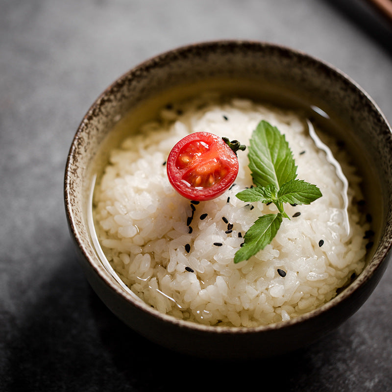 Handmade Stoneware Rice Bowl | Japanese Retro Green Shadow 4.5" | Jingdezhen Ceramic