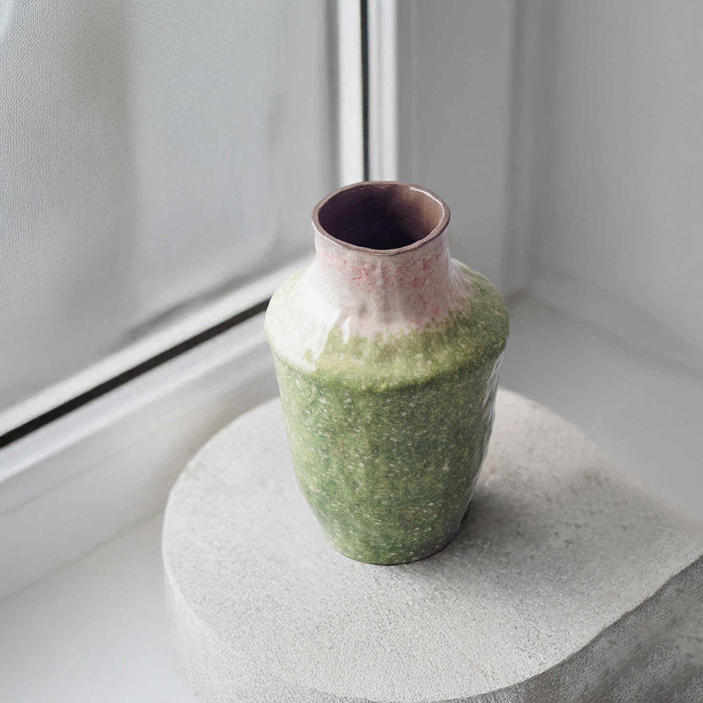 Handmade Ceramic Vase | Japanese Retro Green Glaze | Dried Flower & Hydroponic Home Décor
